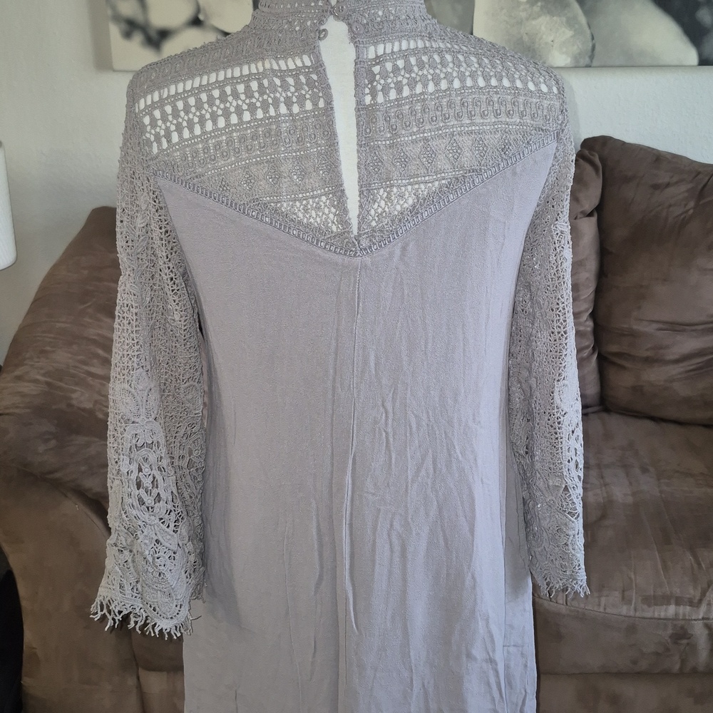 Free People Gray Lace Blouse - Picture 3 of 16